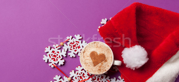 Cup caffè a forma di cuore Hat viola cuore Foto d'archivio © Massonforstock