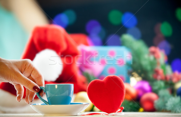 cup near a heart shape toy  Stock photo © Massonforstock