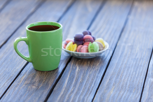 Cup of coffee and macarons Stock photo © Massonforstock