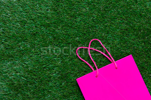 Foto d'archivio: Shopping · bag · rosa · bella · verde · primavera · erba