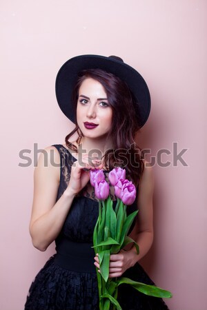 Stylu dziewczyna kwiaty bokeh model włosy Zdjęcia stock © Massonforstock