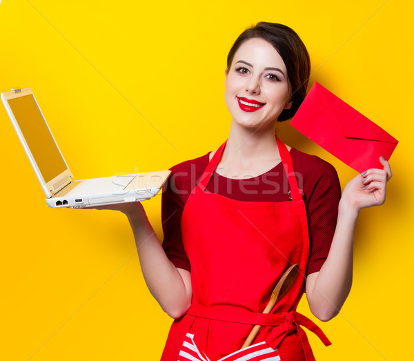 housewife with notebook and envelope  Stock photo © Massonforstock