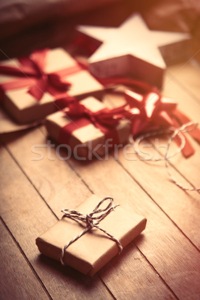 Aranyos ajándékok csillag alakú játék dolgok Stock fotó © Massonforstock