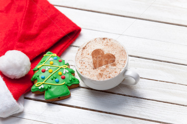 Cup of coffee and christmas gingerbread  Stock photo © Massonforstock