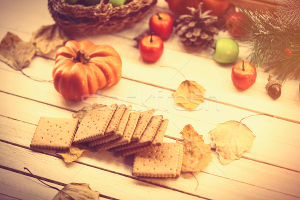 Cookies autre automne choses table en bois pomme [[stock_photo]] © Massonforstock