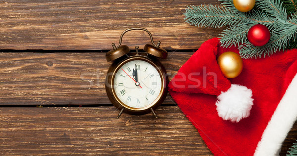 Alarm-clock and christmas baubles  Stock photo © Massonforstock
