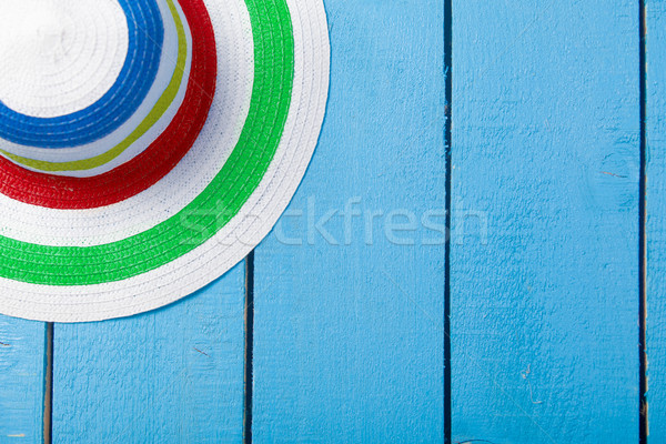 Foto maravilloso sombrero vacaciones hermosa azul Foto stock © Massonforstock