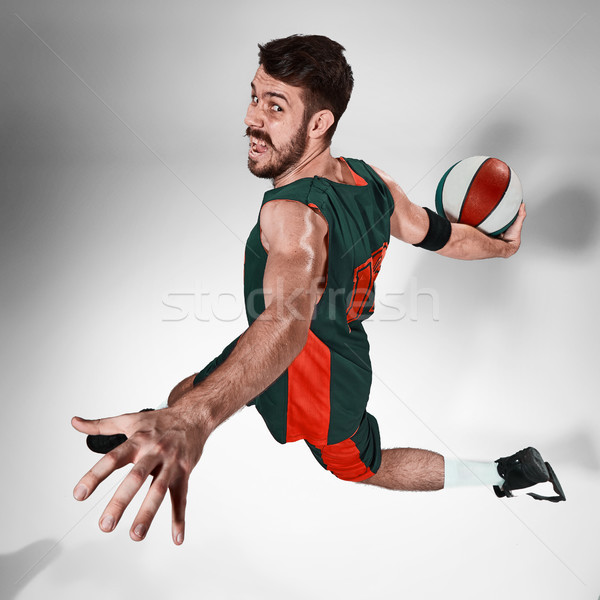 Full length portrait of a basketball player with ball Stock photo © master1305