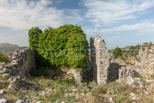 Stock photo: The high fortress walls, Stari Bar, Montenegro.