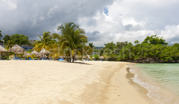 Stock photo: Beach on tropical island. Clear blue water and sky 