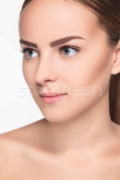 The beautiful face of young woman with cleanf fresh skin  Stock photo © master1305