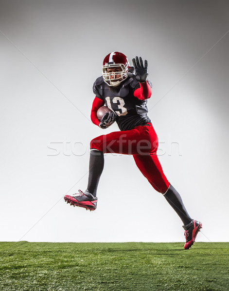 Stock foto: Fußballspieler · Maßnahmen · grünen · Gras · grau · Fußball