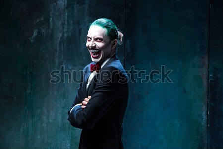 Schrecklich Clown Halloween crazy rot Shirt Stock foto © master1305