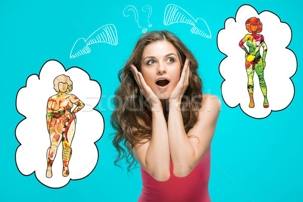 The collage about health, diet and food concept Stock photo © master1305