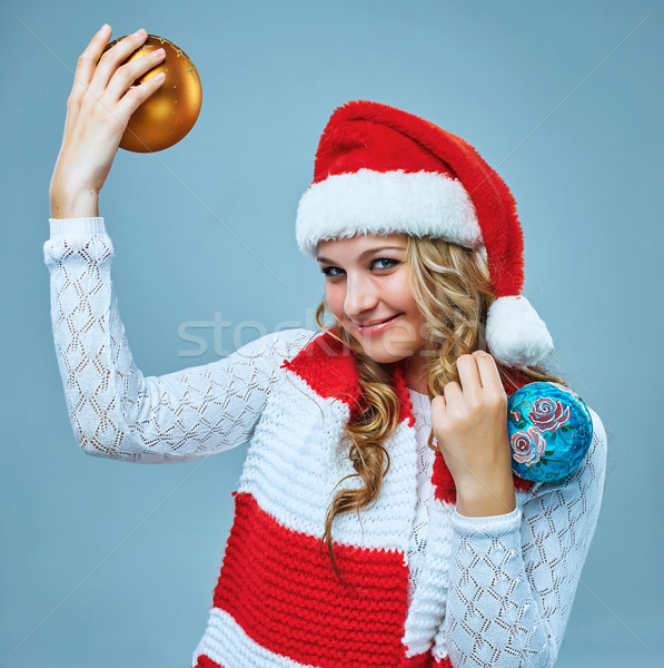 Сток-фото: девушки · Hat · Рождества · украшение