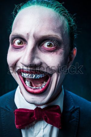 Terribile Crazy clown halloween rosso shirt Foto d'archivio © master1305