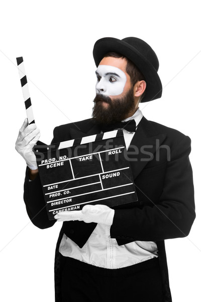 man in the image mime with movie board Stock photo © master1305