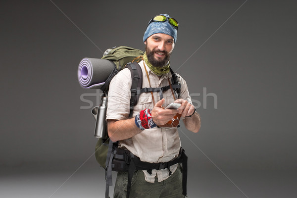 Portrait of a male fully equipped tourist  Stock photo © master1305