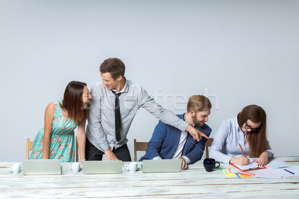 Business team working on their business project together at office Stock photo © master1305