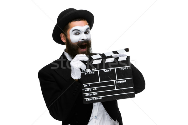 Hombre imagen película bordo blanco negro traje Foto stock © master1305