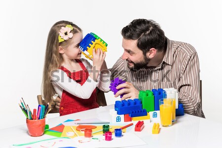 [[stock_photo]]: Père · fille · jouer · jeux · ensemble