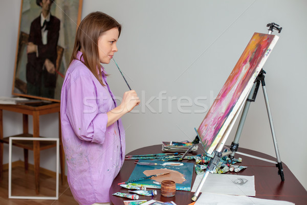Criador artista desenho estúdio feminino quadro Foto stock © master1305