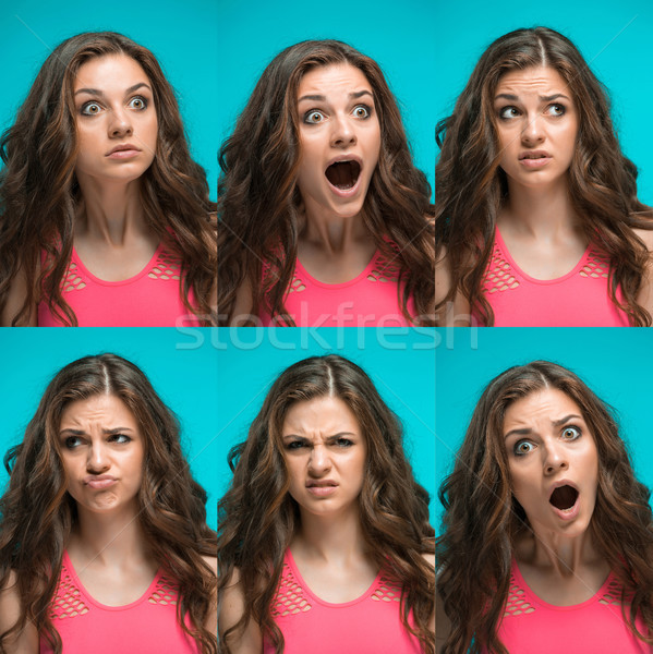 The young woman's portrait with different emotions Stock photo © master1305