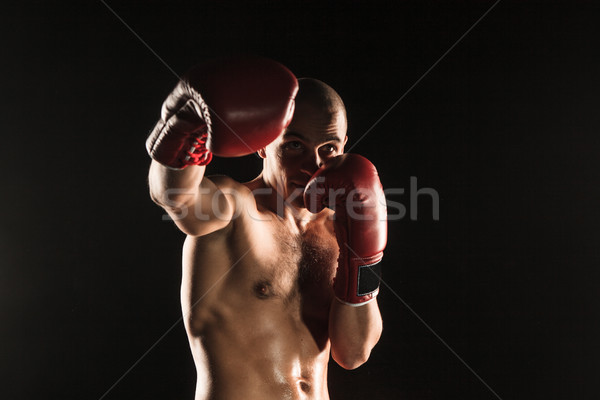 молодым человеком кикбоксинг черный молодые мужчины спортсмена Сток-фото © master1305