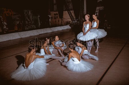 The seven ballerinas behind the scenes of theater Stock photo © master1305