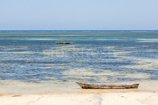 Old wooden arabian dhow in the ocean  Stock photo © master1305