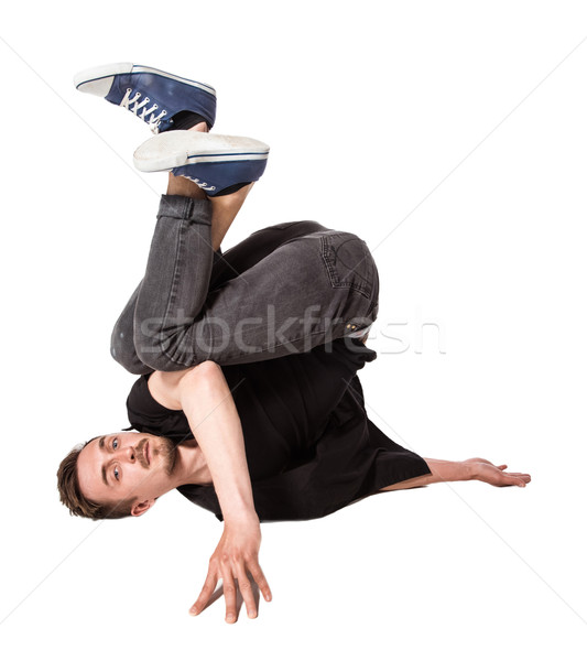 Break ballerino uno handstand bianco uomo Foto d'archivio © master1305