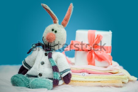 The baby clothes with a  white gift box Stock photo © master1305