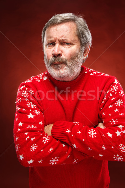 Expressive Porträt rot Mann unglücklich älter Stock foto © master1305