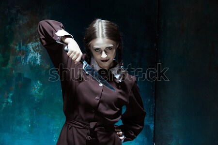 Bloedig halloween gek moordenaar slager donkere Stockfoto © master1305
