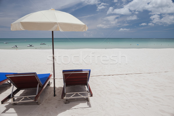 Strand tropisch eiland Blauw water zand wolken Stockfoto © master1305