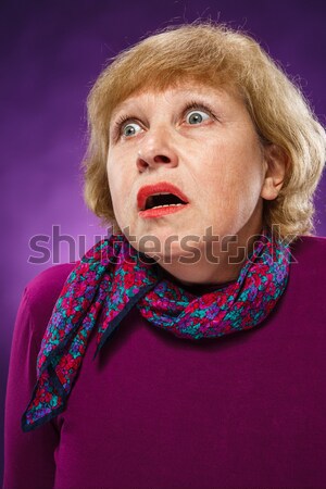 Alter Frau lachen Spaß Porträt Stock foto © master1305