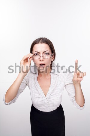фотография красивой деловой женщины недоуменный очки белый Сток-фото © master1305