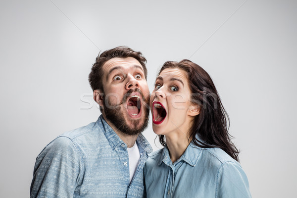 Close up photo of angry man and woman Stock photo © master1305