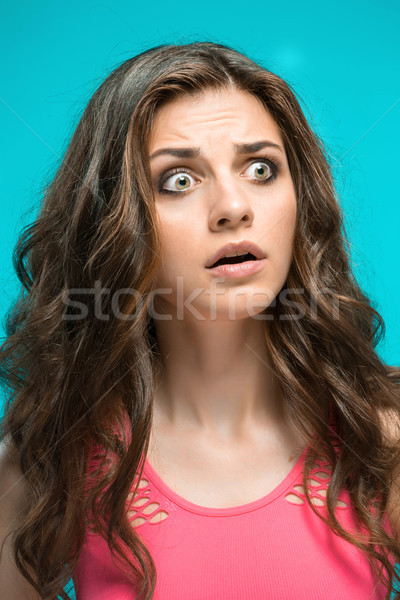 Portré fiatal nő megrémült arckifejezés nők modell Stock fotó © master1305