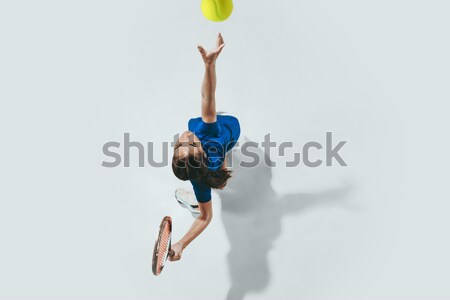 Ragazza ginnastica dance blu fitness divertimento Foto d'archivio © master1305