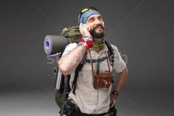 Portrait of a male fully equipped tourist  Stock photo © master1305