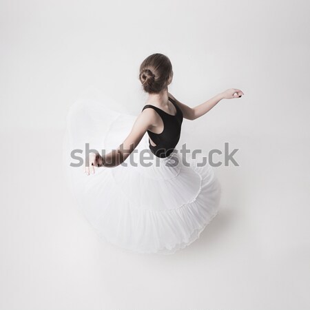 Stock fotó: Portré · ballerina · balett · kék · szerep · fehér
