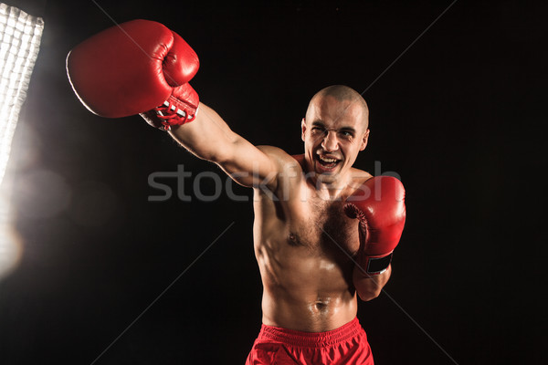 Fiatalember kickbox fekete fiatal férfi atléta Stock fotó © master1305