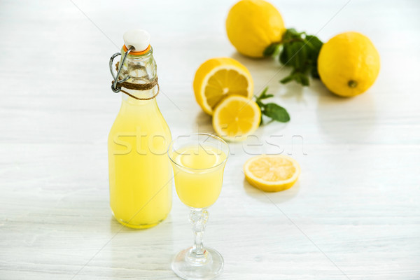 Foto stock: Italiano · tradicional · licor · limão · comida · fruto