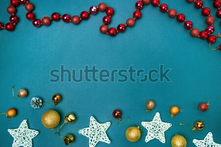 The Christmas decorations on blue background Stock photo © master1305