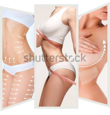 Woman's body with the drawing arrows Stock photo © master1305