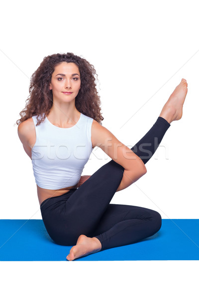 Jonge geschikt vrouw yoga geïsoleerd Stockfoto © master1305
