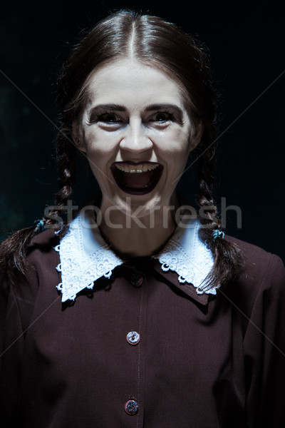 肖像 小さな 笑みを浮かべて 少女 学生服 キラー ストックフォト © master1305