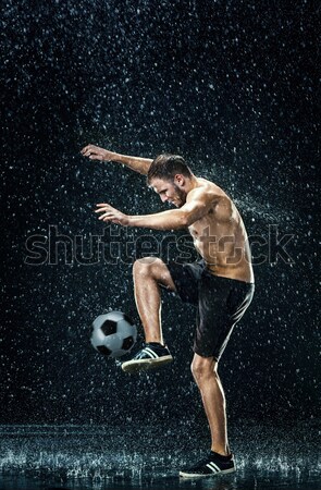Water drops around football player under water Stock photo © master1305