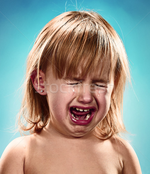 Portret dziewczynka płacz niebieski wody dziewczyna Zdjęcia stock © master1305